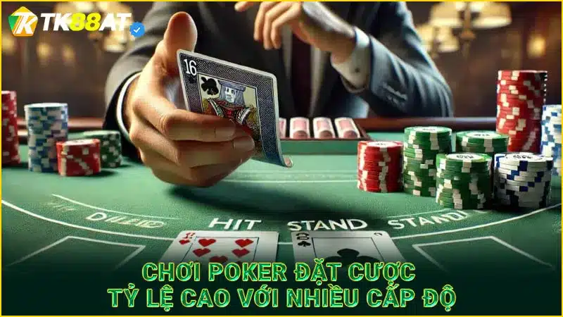 Chơi Poker đặt cược tỷ lệ cao với nhiều cấp độ